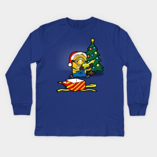 All I Want For Christmas Is A Banana Funny Cute Christmas Cartoon Kids Long Sleeve T-Shirt